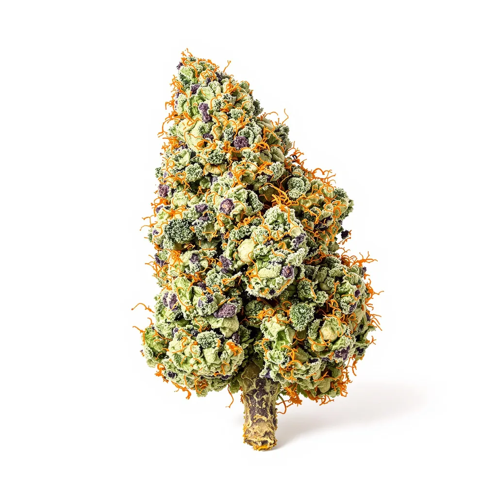 Skunk No. 1 50% indica / 50% sativa flower with visible trichomes