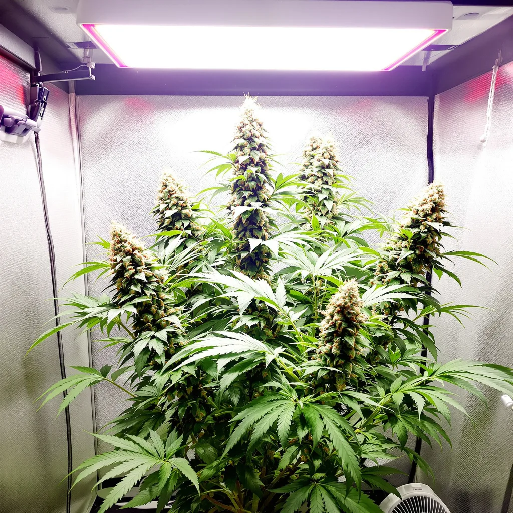 Skywalker OG cannabis plant in flowering stage — Up to 120 cm feminised