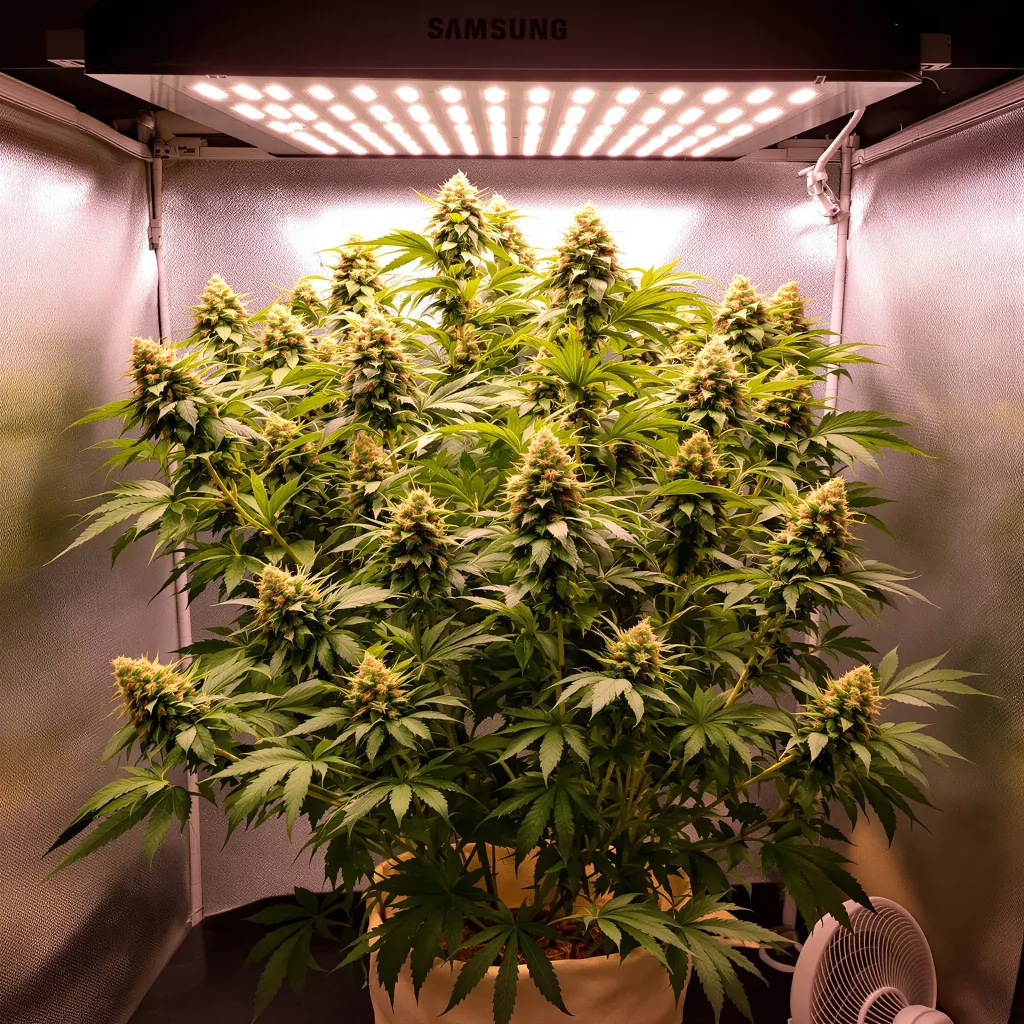 Snow Leopard cannabis plant in flowering stage — Small (0-120 cm) feminised