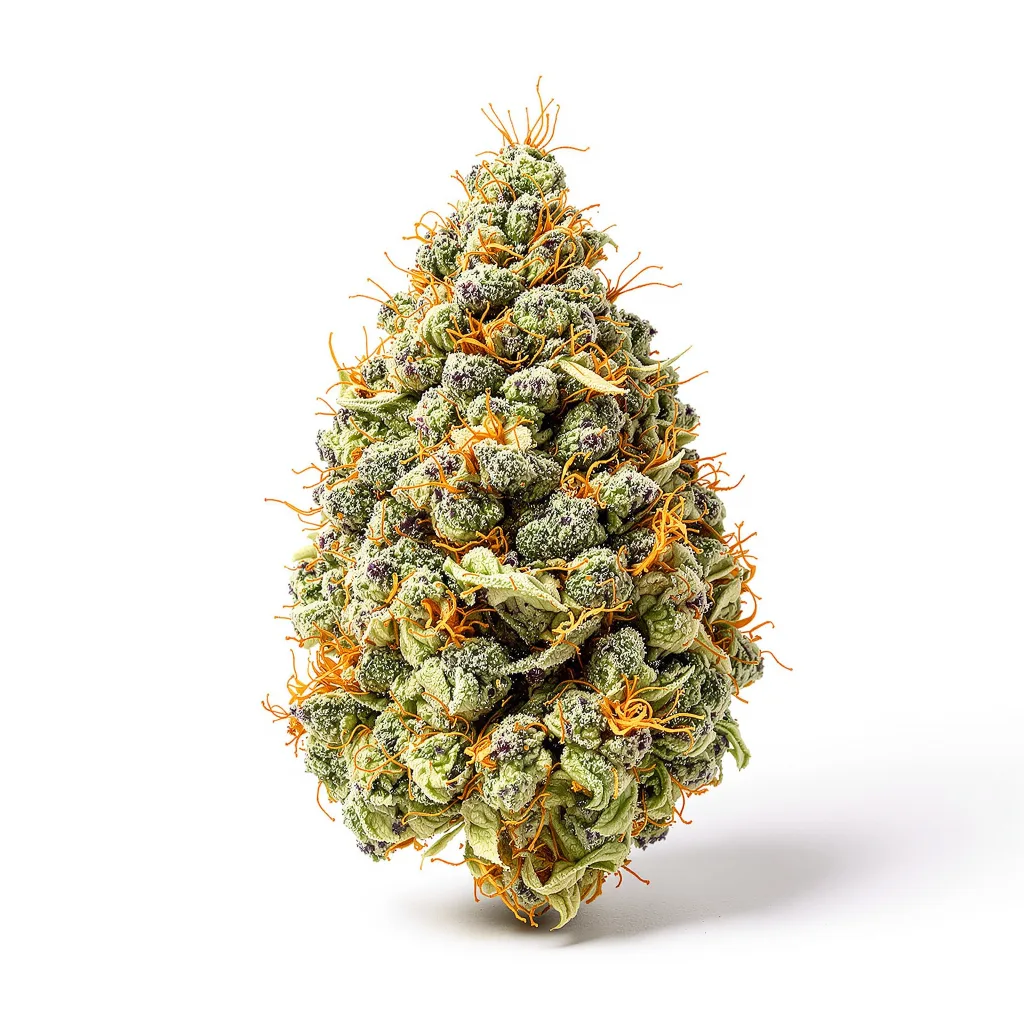 Snowcap 50% indica / 50% sativa flower with visible trichomes