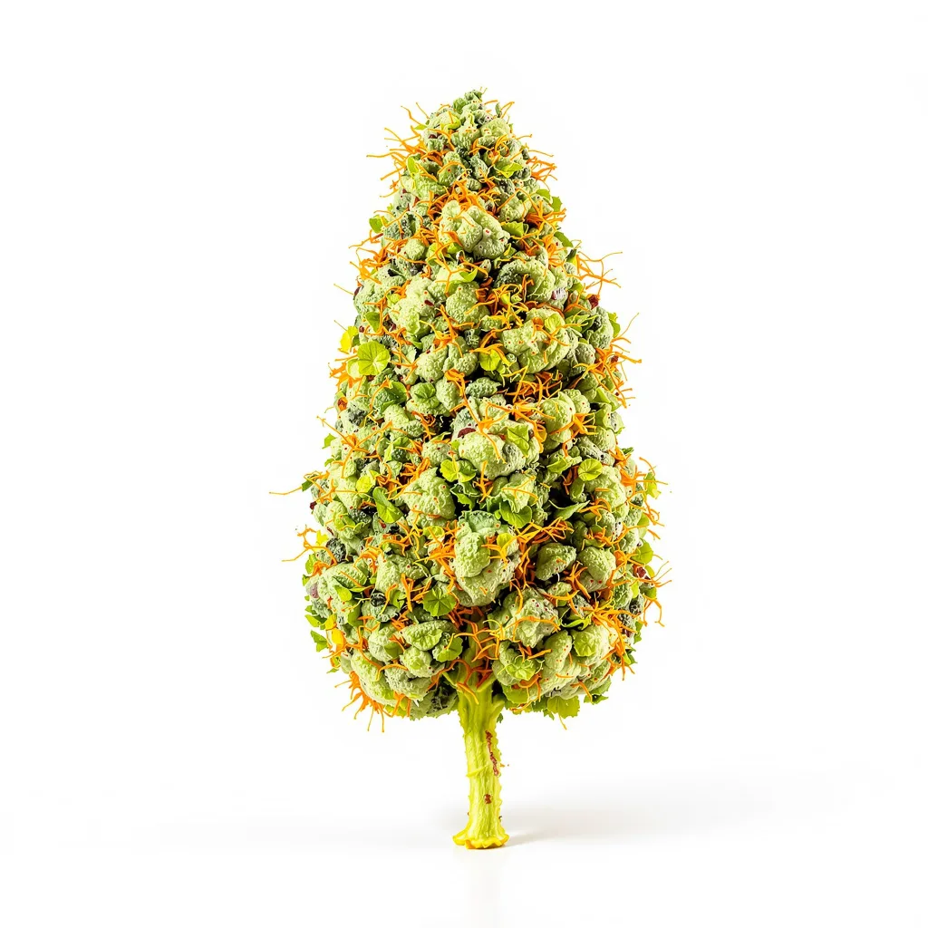 Sour Cream 17% indica / 83% sativa flower with visible trichomes