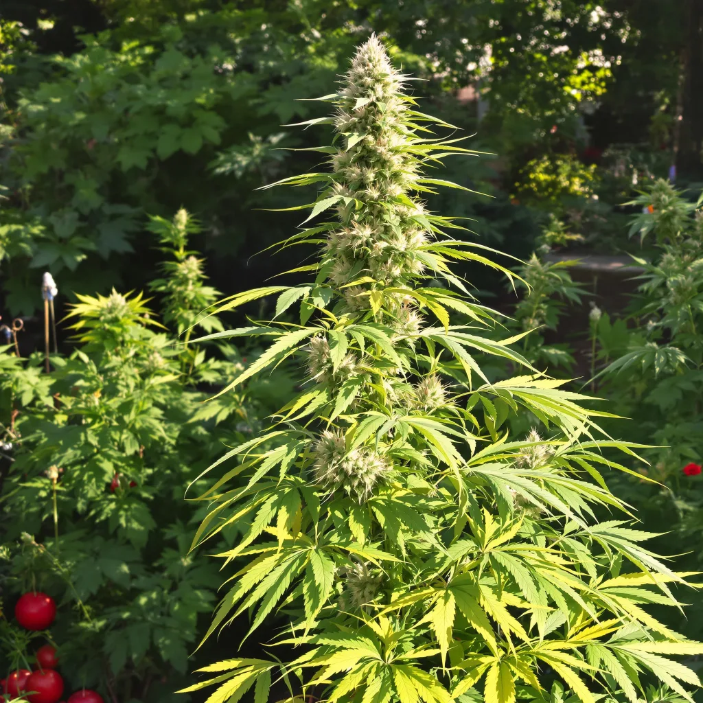 Sour Dream 12% indica / 88% sativa flower with visible trichomes