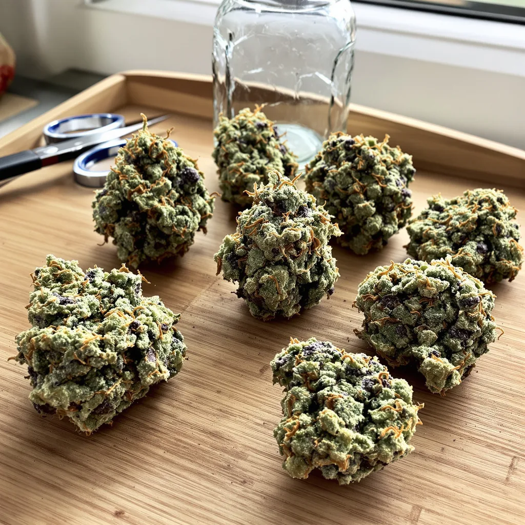 Sour Girl 57% indica / 43% sativa flower with visible trichomes