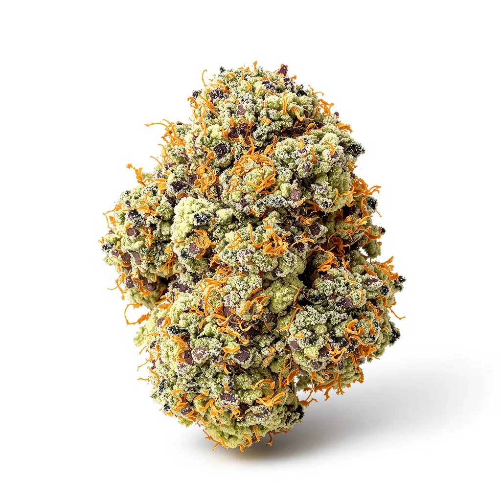Sour Kush 50% indica / 50% sativa flower with visible trichomes