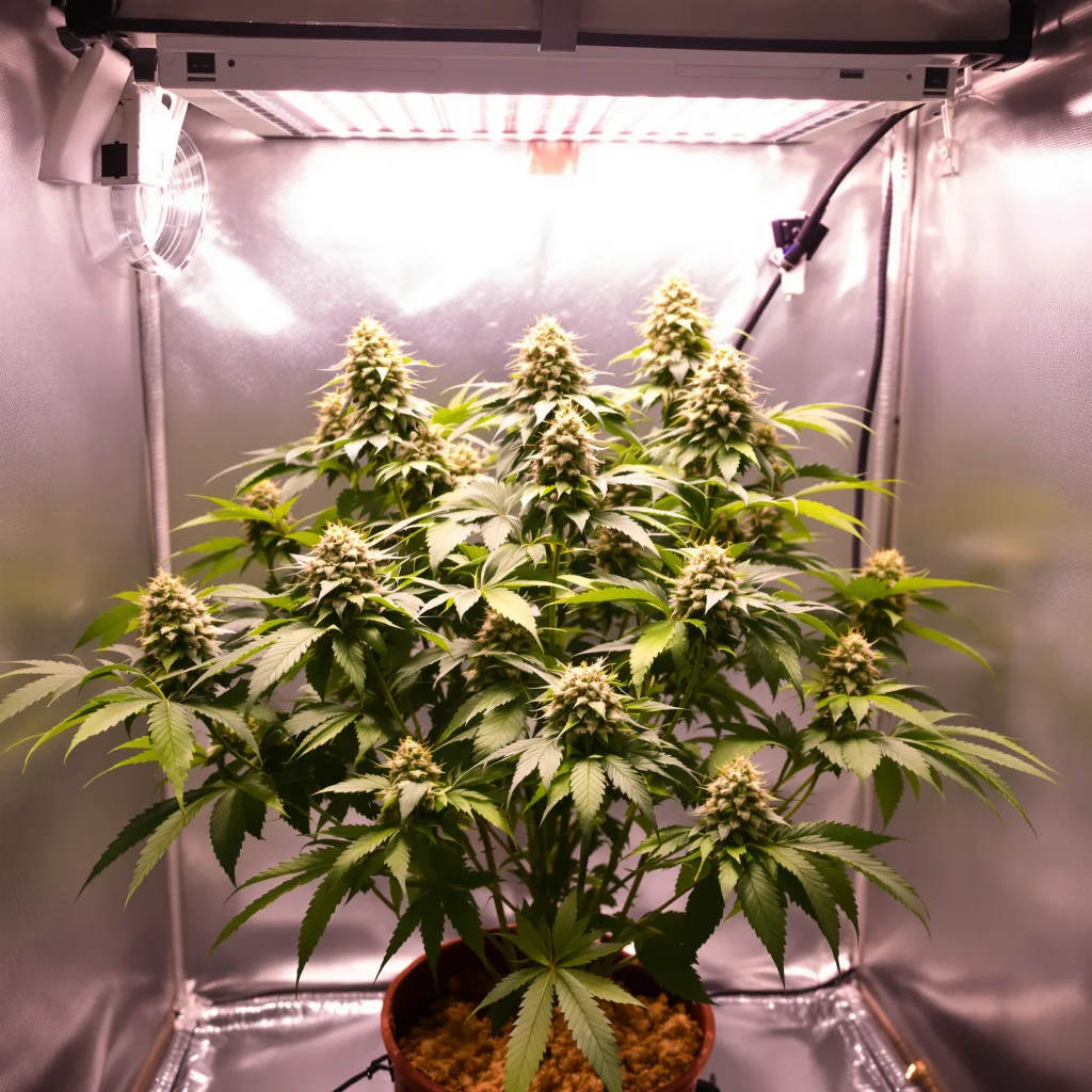 South Indian cannabis plant in flowering stage — 90-120 cm. Medium feminised