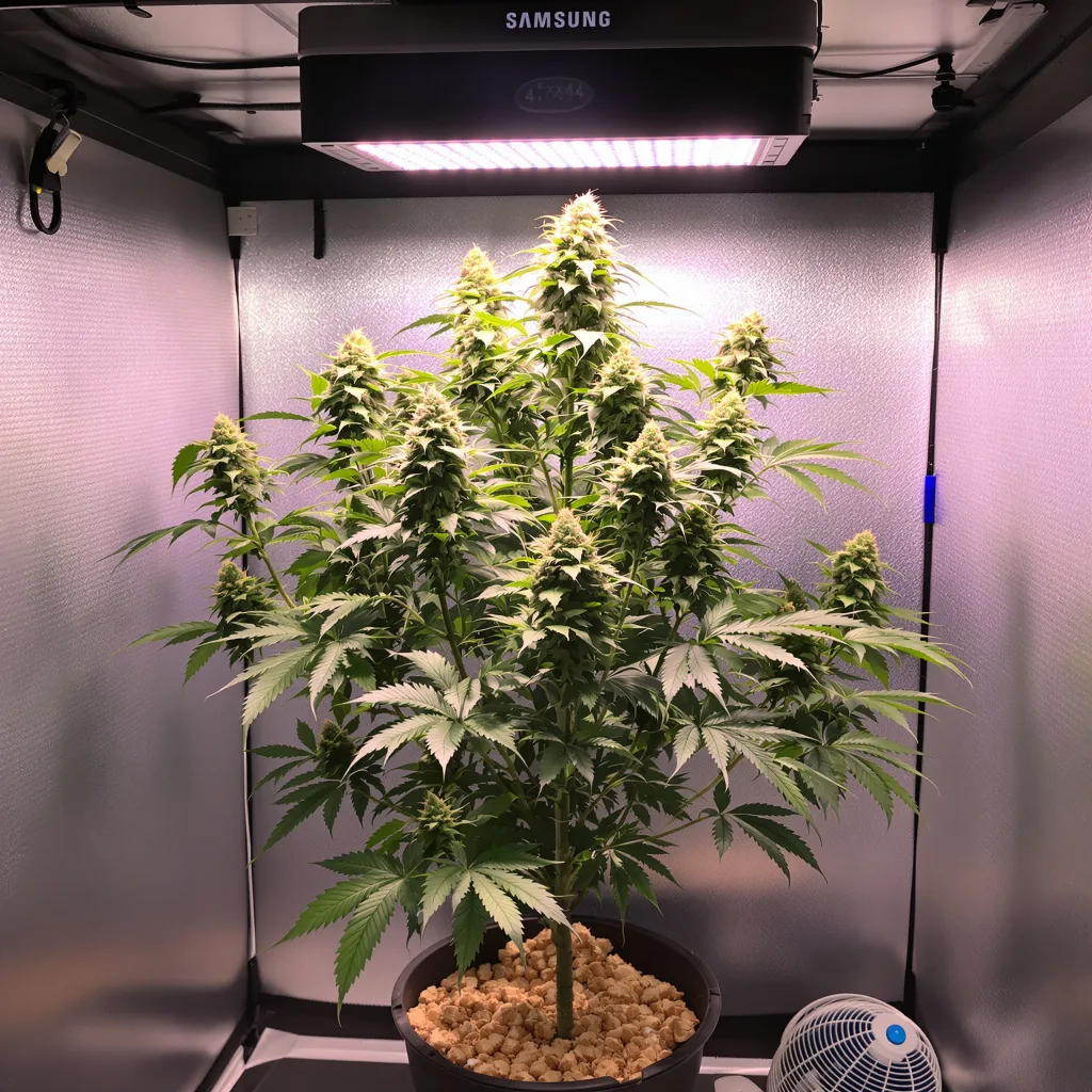 Space Dawg cannabis plant in flowering stage — 60–120 cm feminised