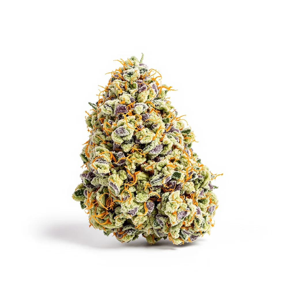 Strawberry Fields 60% indica / 40% sativa flower with visible trichomes