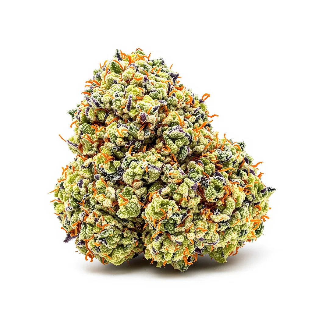 Strawberry Fizz Prerolls 50% indica / 50% sativa flower with visible trichomes