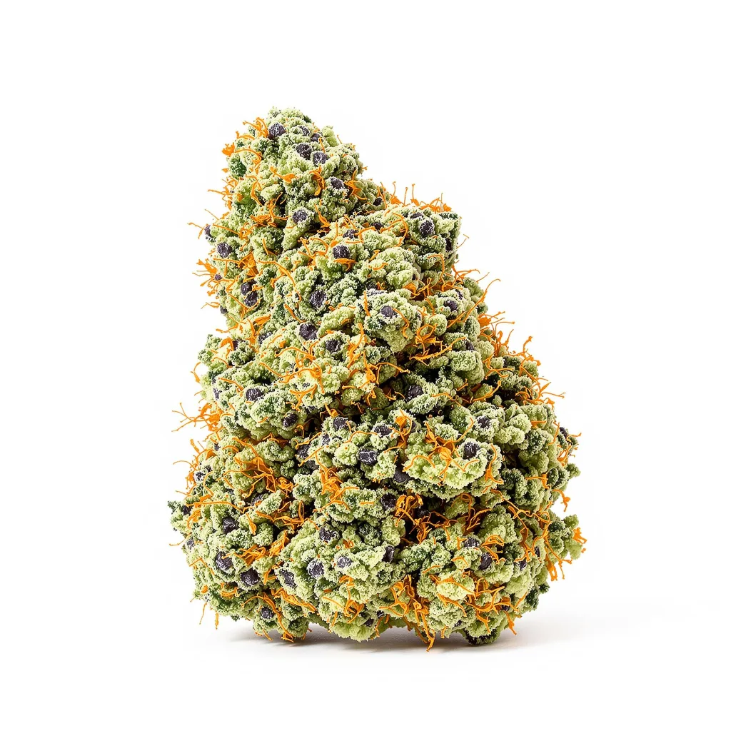 Strawberry Milkshake 48% indica / 52% sativa flower with visible trichomes