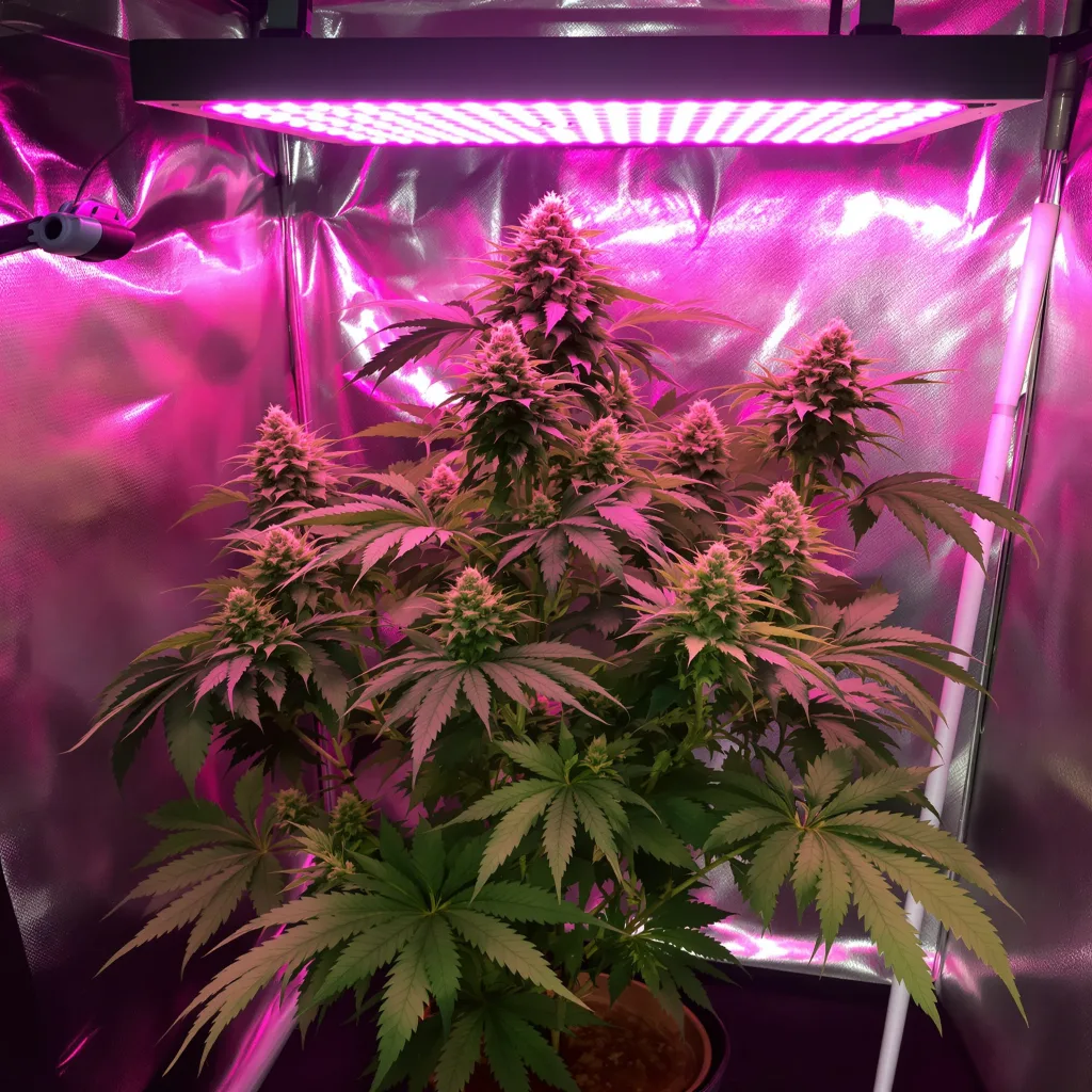 Sugar Black Rose cannabis plant in flowering stage — Short feminised