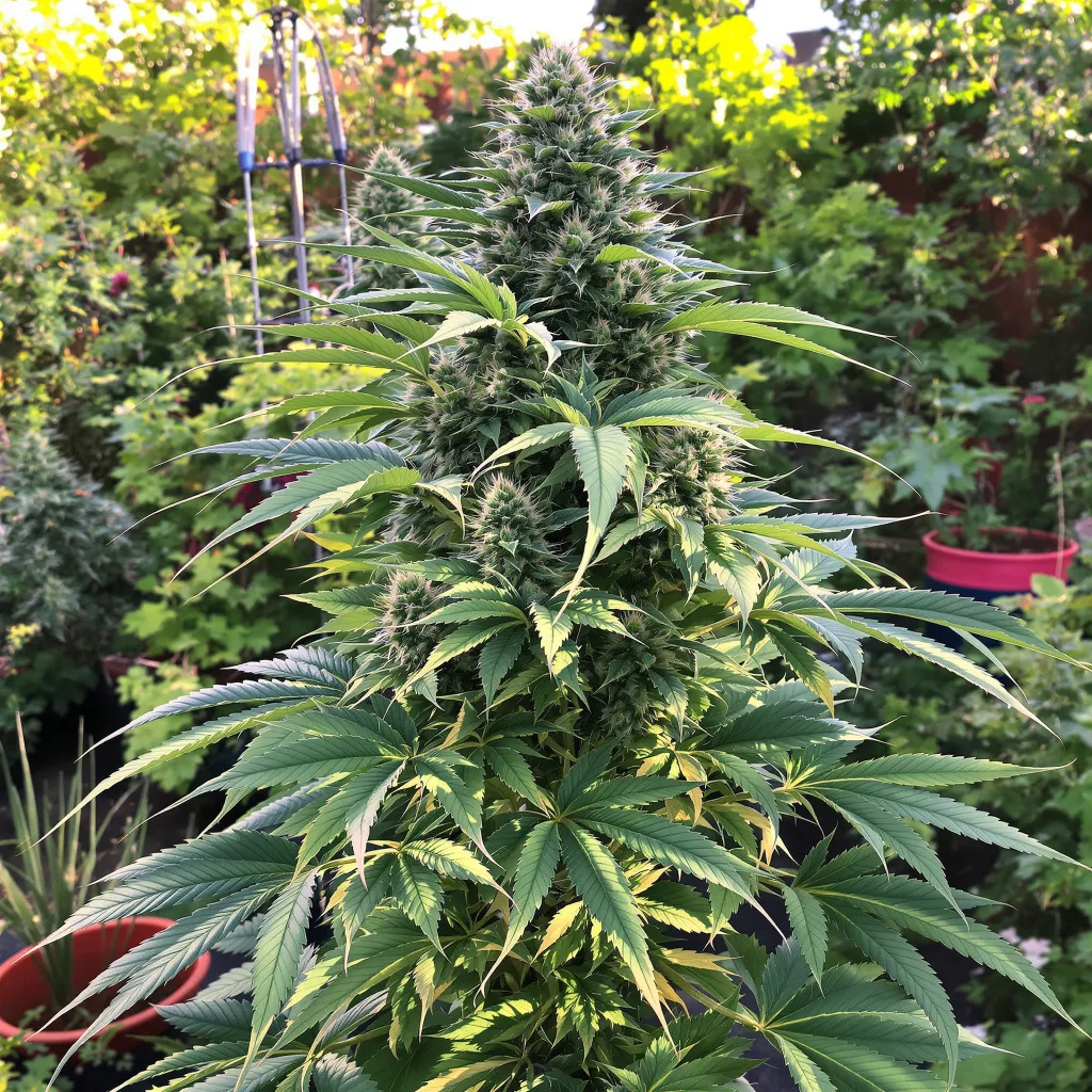 Super Blue Dream 75% indica / 25% sativa flower with visible trichomes