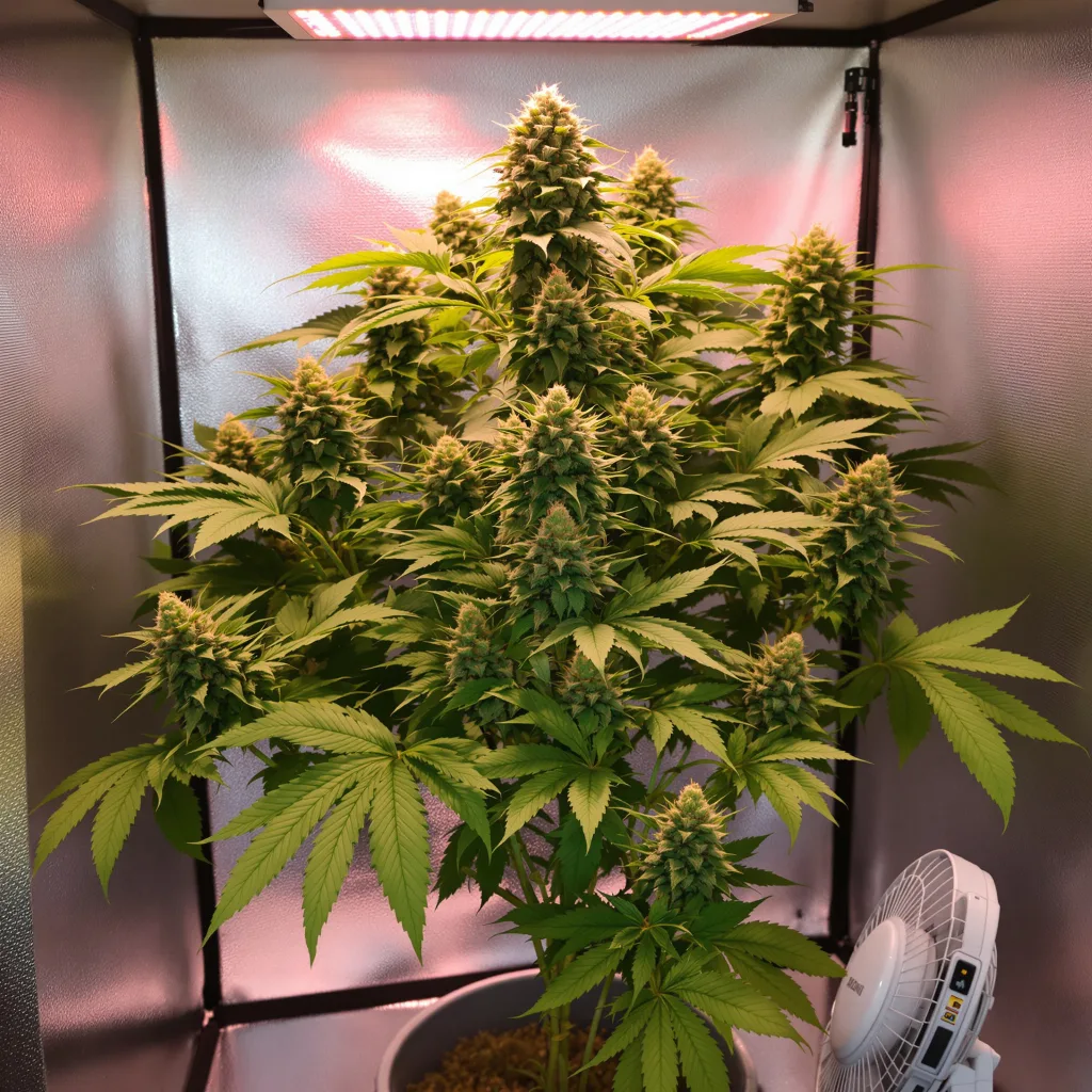 Supergirl cannabis plant in flowering stage — 70–110 cm autoflower