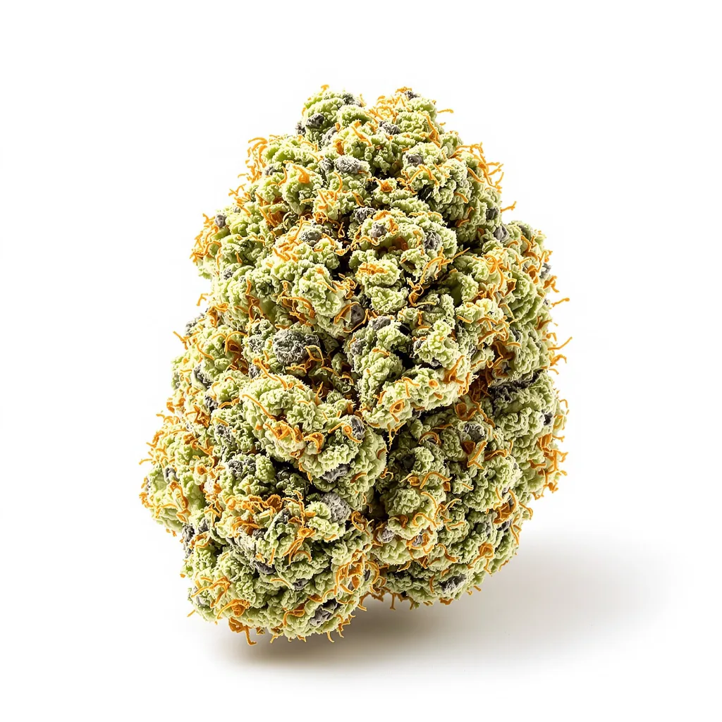 Sweet and Sour Widow CBD 50% indica / 50% sativa flower with visible trichomes
