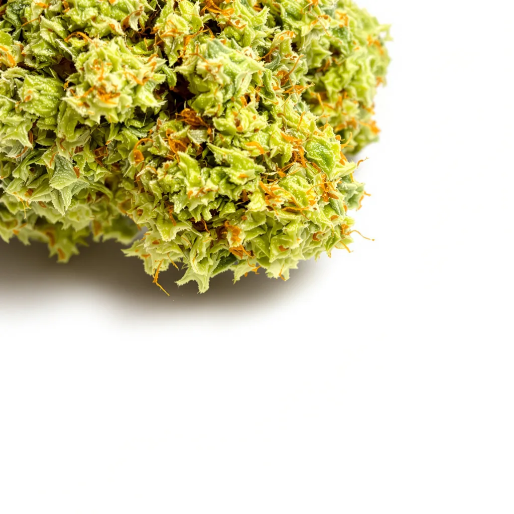 Sweet Diesel 14% indica / 86% sativa flower with visible trichomes