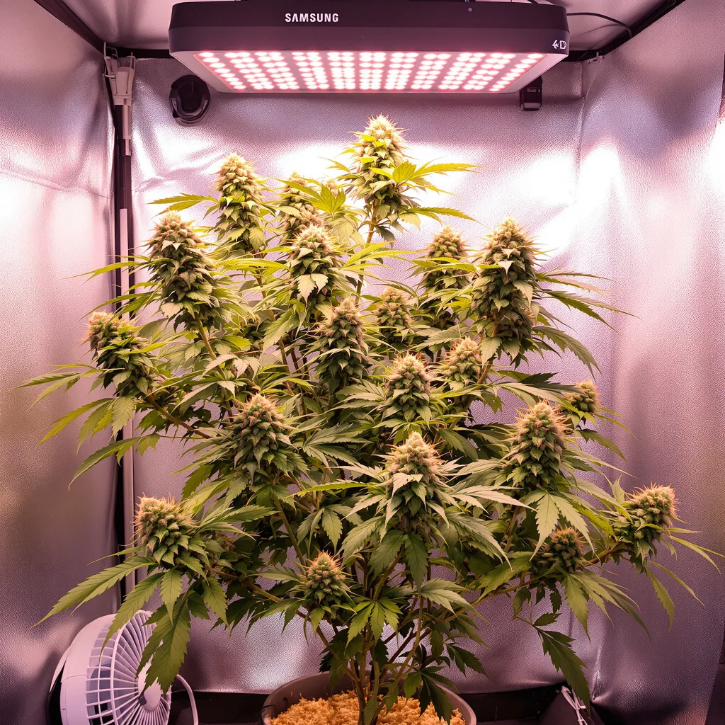 Sweet Nina cannabis plant in flowering stage — 80–120 cm autoflower