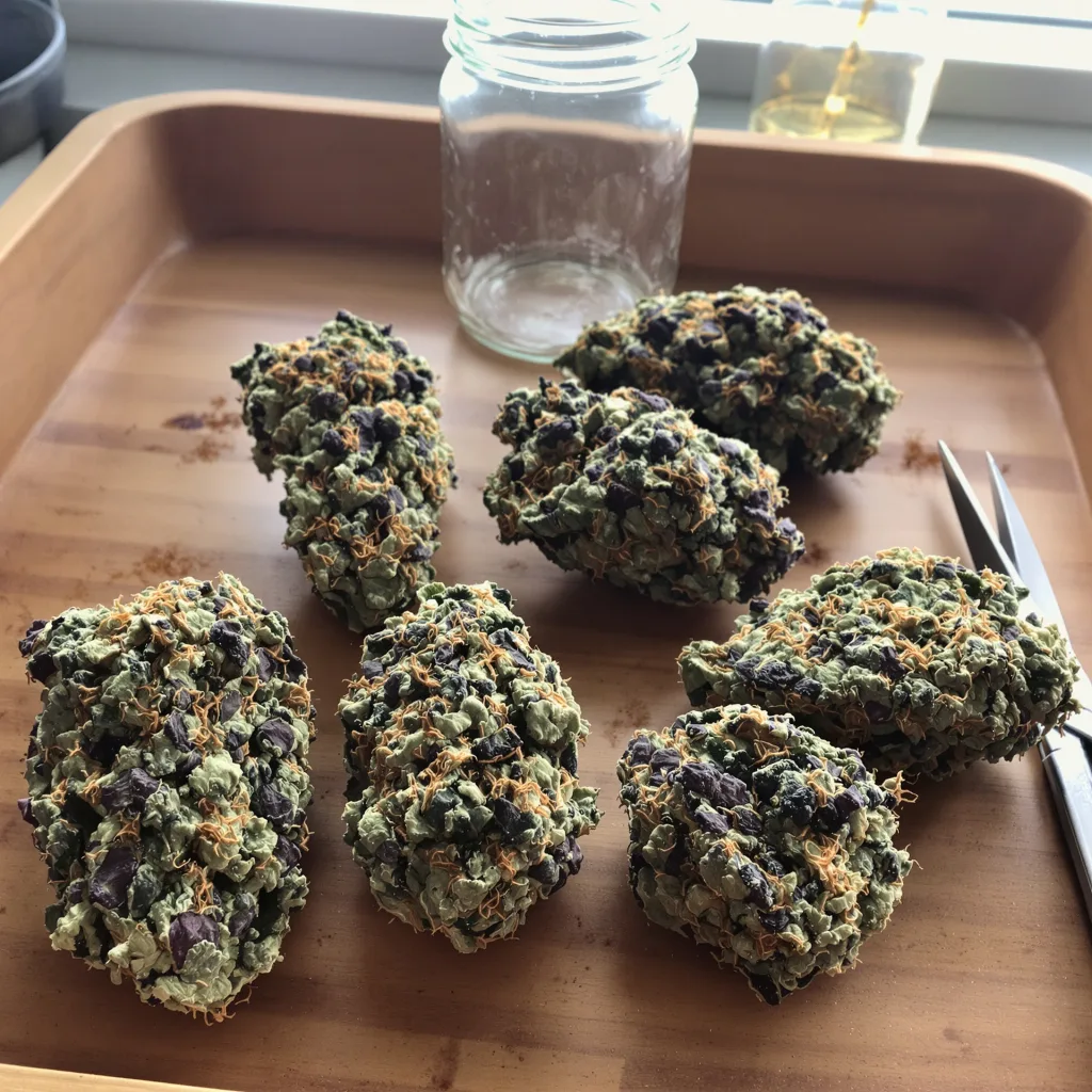 Tahoe Hydro OG 76% indica / 24% sativa flower with visible trichomes
