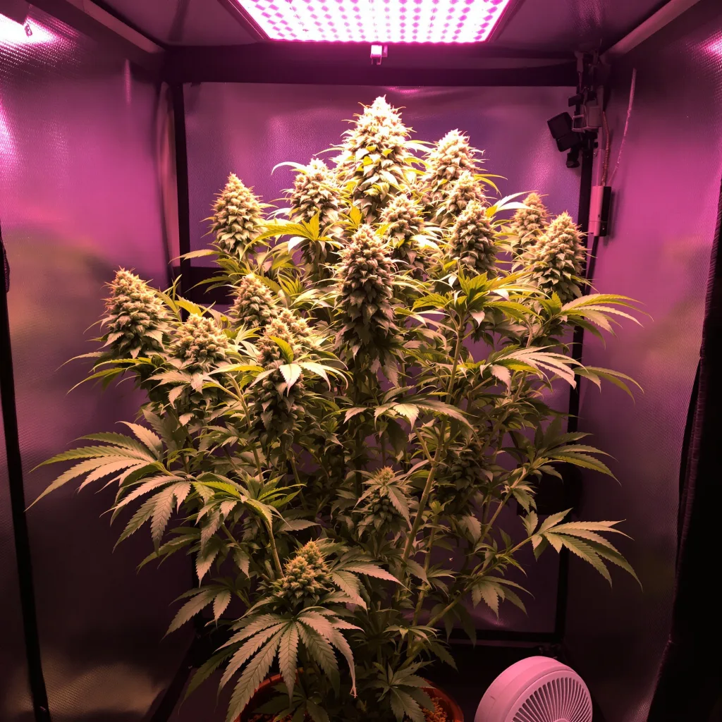 Tangerine cannabis plant in flowering stage — Small (0-120 cm) feminised