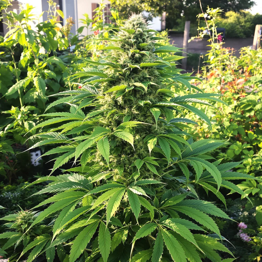 Tangerine Kush 70% indica / 30% sativa flower with visible trichomes