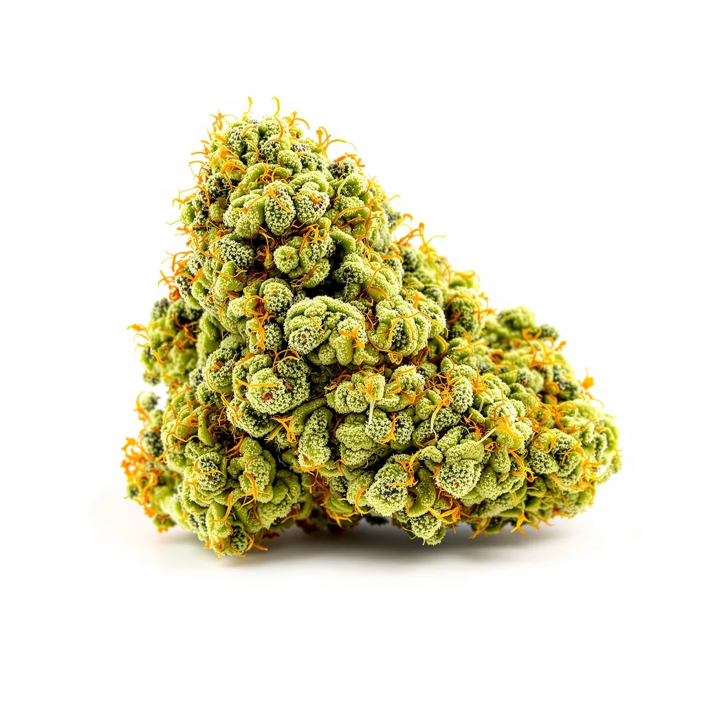 Tangerine Power 40% indica / 60% sativa flower with visible trichomes