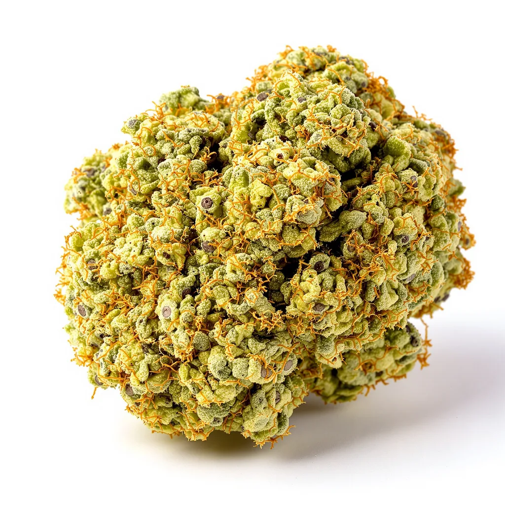 Thai 8% indica / 92% sativa flower with visible trichomes