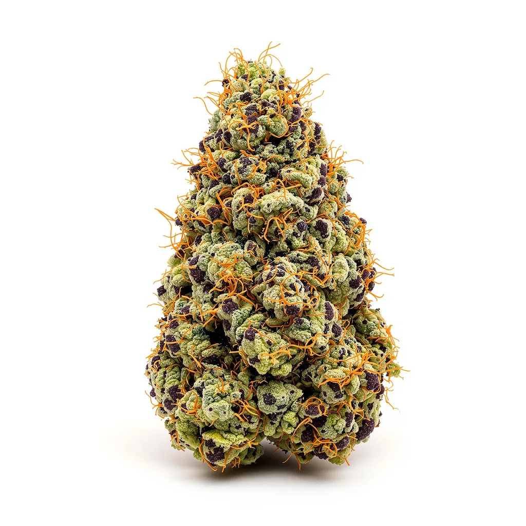 The OX 83% indica / 17% sativa flower with visible trichomes