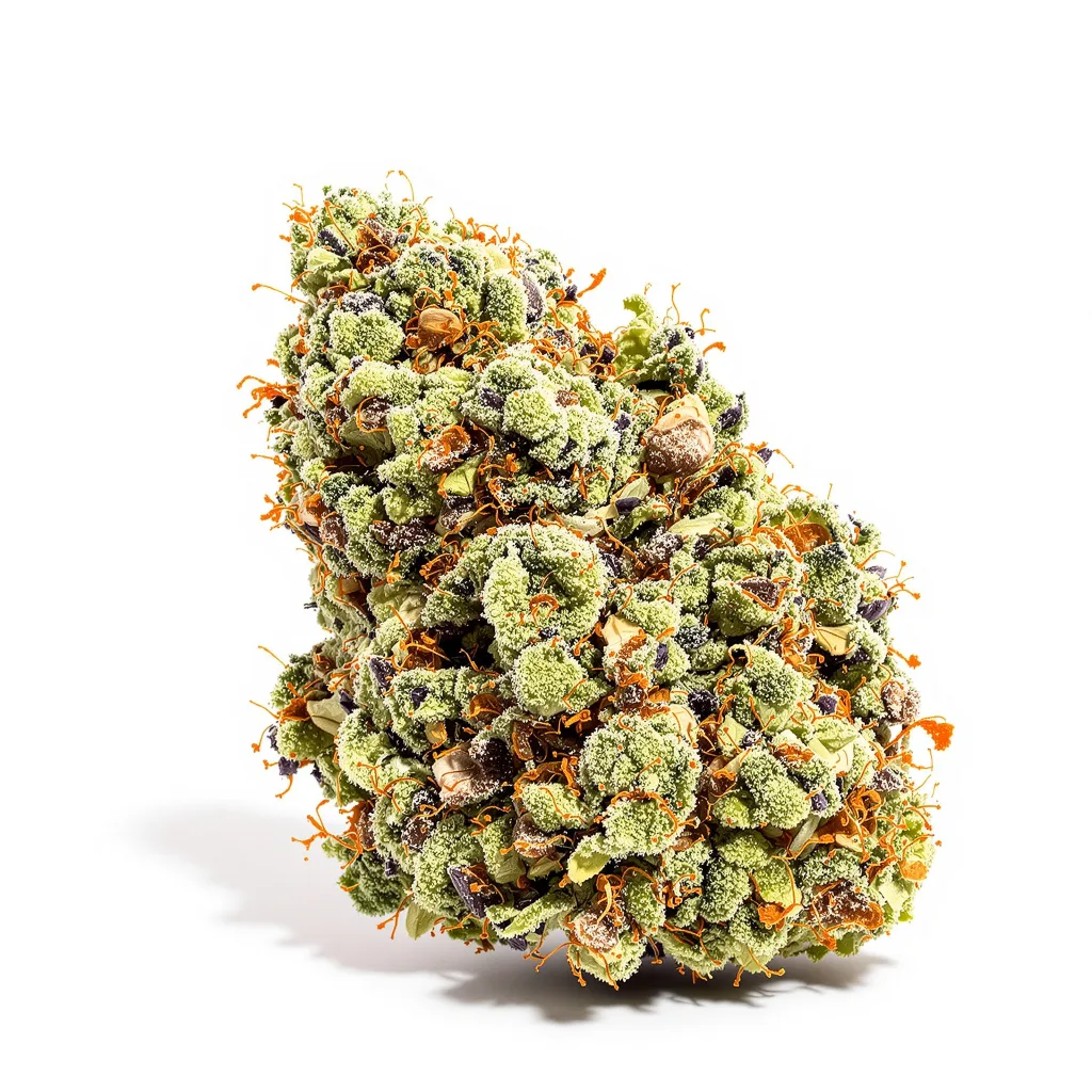 Thin Mint GSC 56% indica / 44% sativa flower with visible trichomes