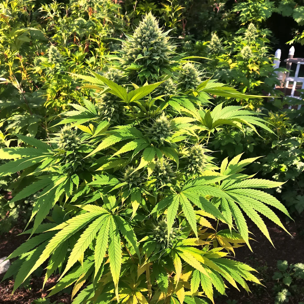 Tora Bora 67% indica / 33% sativa flower with visible trichomes