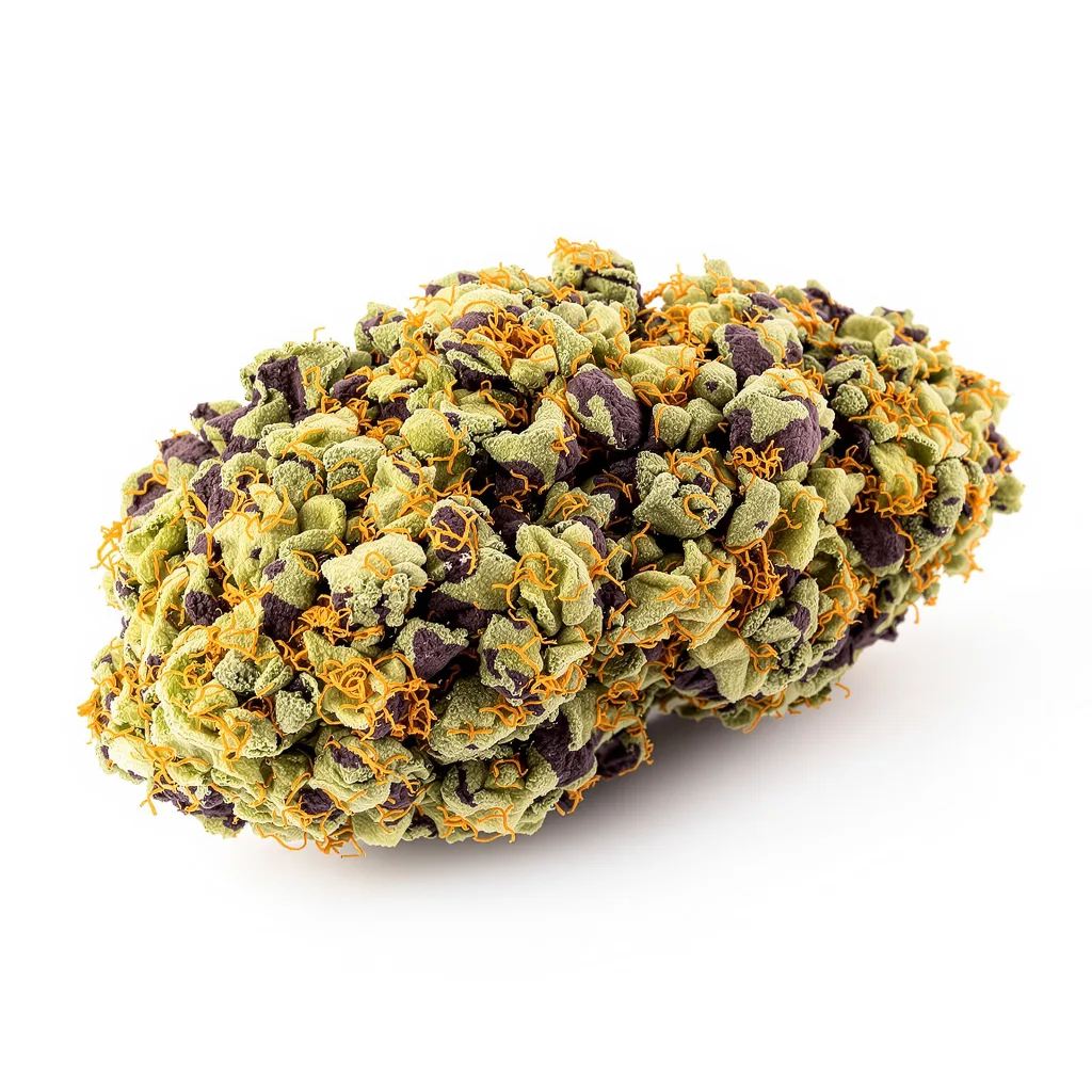 Trash 89% indica / 11% sativa flower with visible trichomes