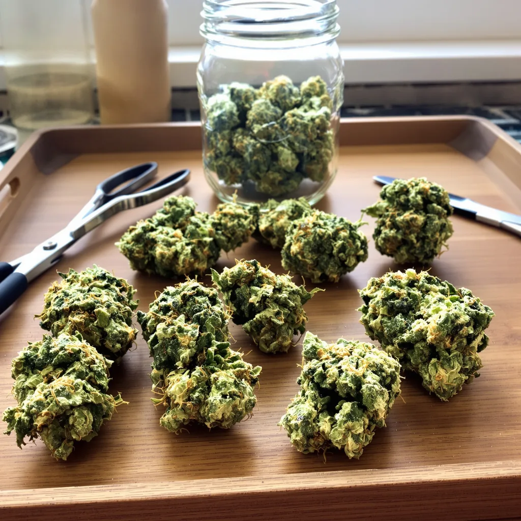 Tree of Life 9% indica / 91% sativa flower with visible trichomes