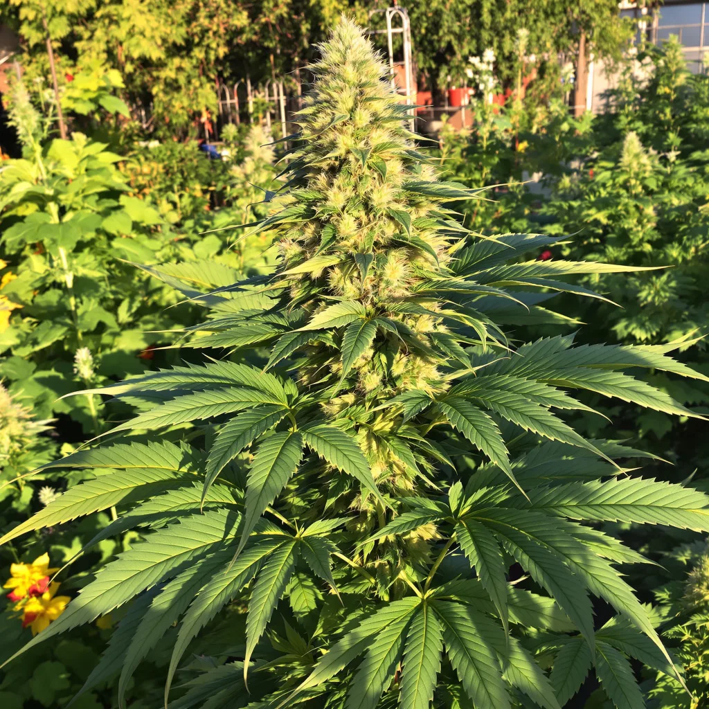 Triangle Kush 78% indica / 22% sativa flower with visible trichomes