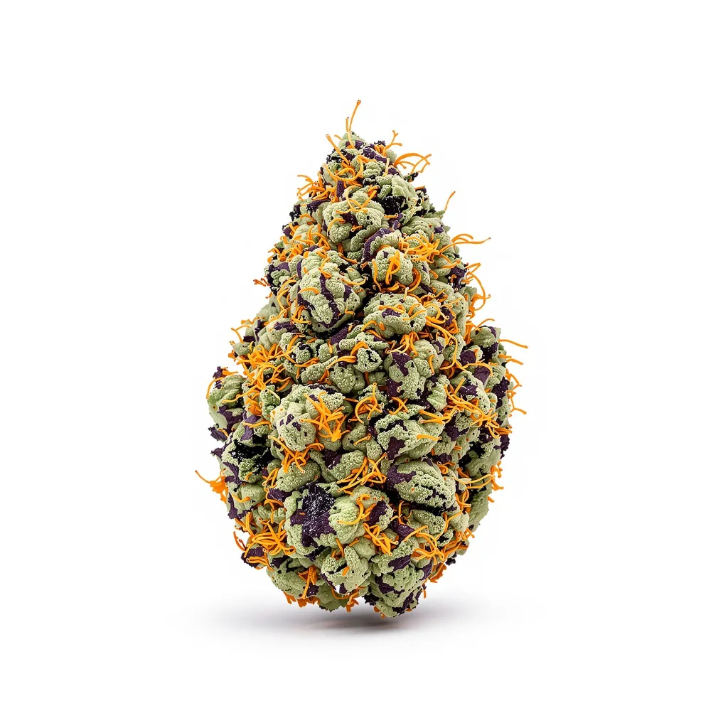 Triangle Kush 78% indica / 22% sativa flower with visible trichomes
