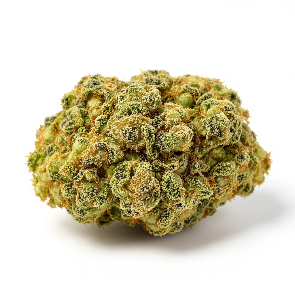 Trinity 25% indica / 75% sativa flower with visible trichomes