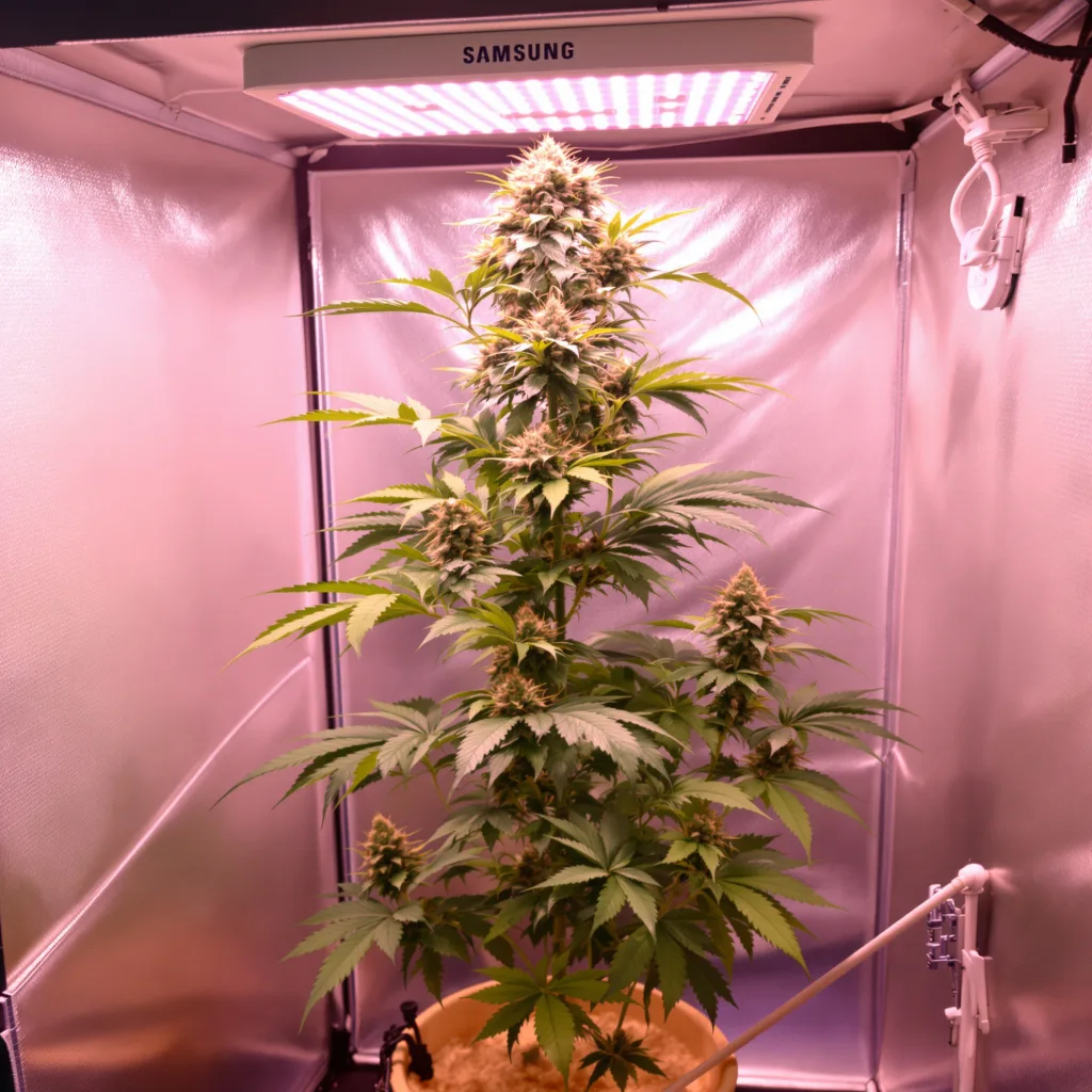 Turbo Mind Warp cannabis plant in flowering stage — 200–240 cm feminised