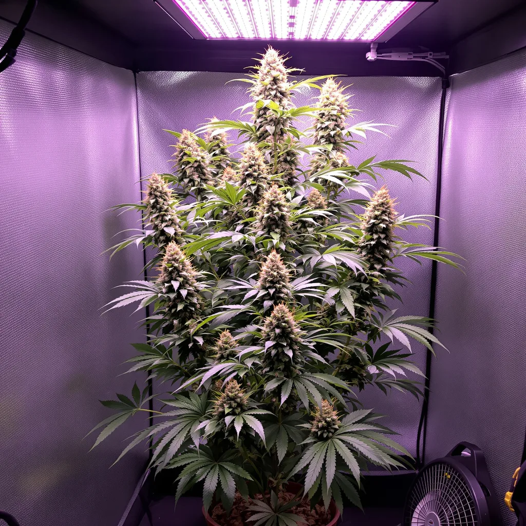 Tutankhamon cannabis plant in flowering stage — Short feminised