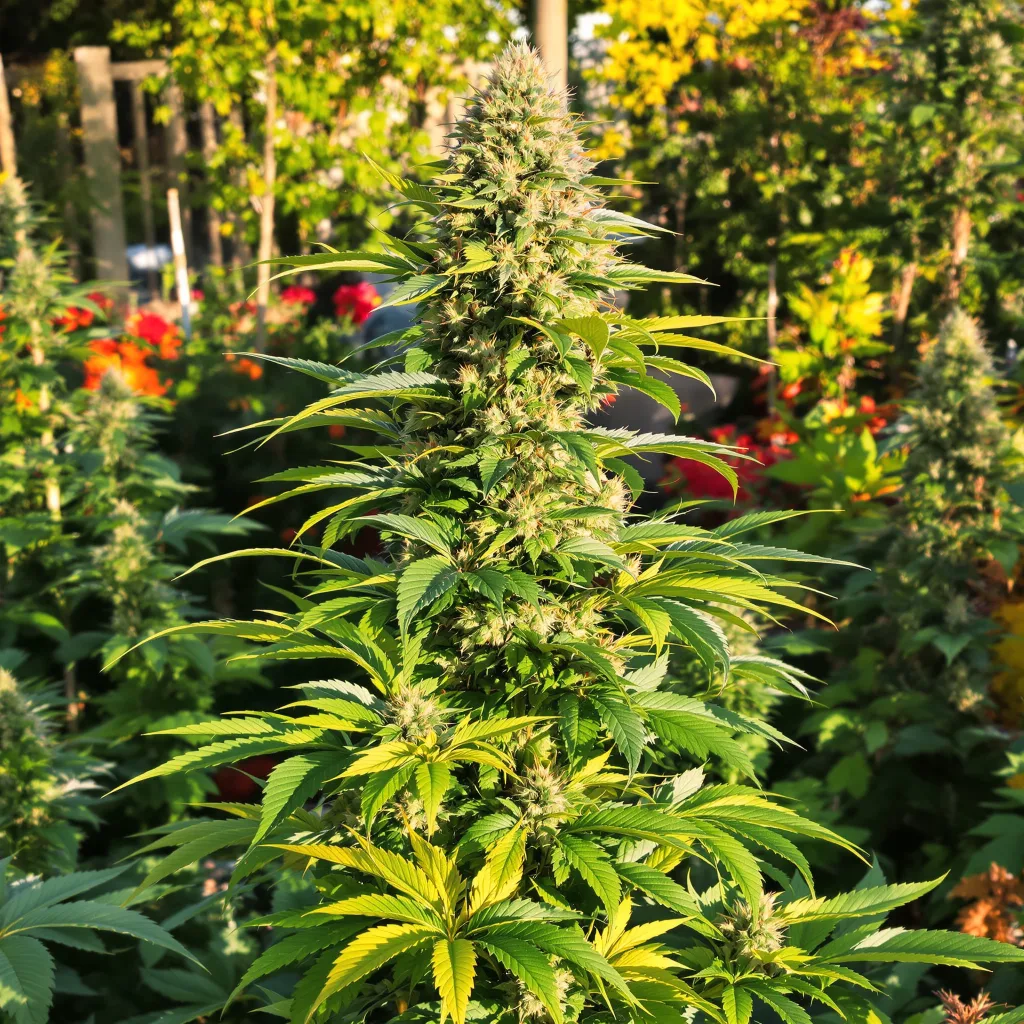 UK Cheese 44% indica / 56% sativa flower with visible trichomes