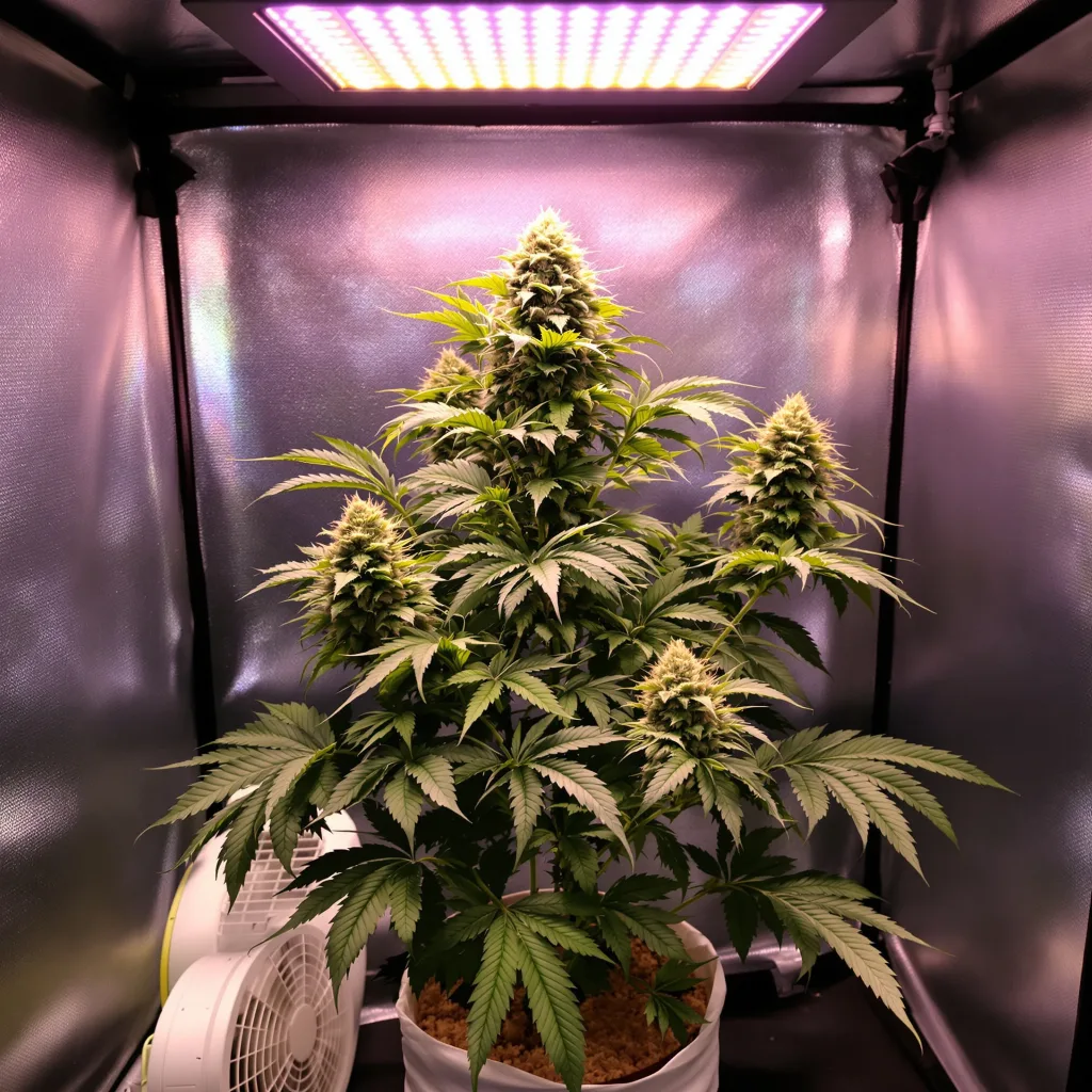 Warlock cannabis plant in flowering stage — Short feminised