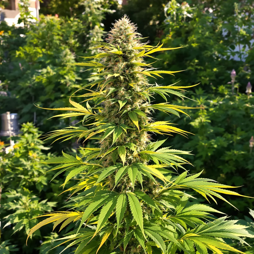 White Buffalo 22% indica / 78% sativa flower with visible trichomes