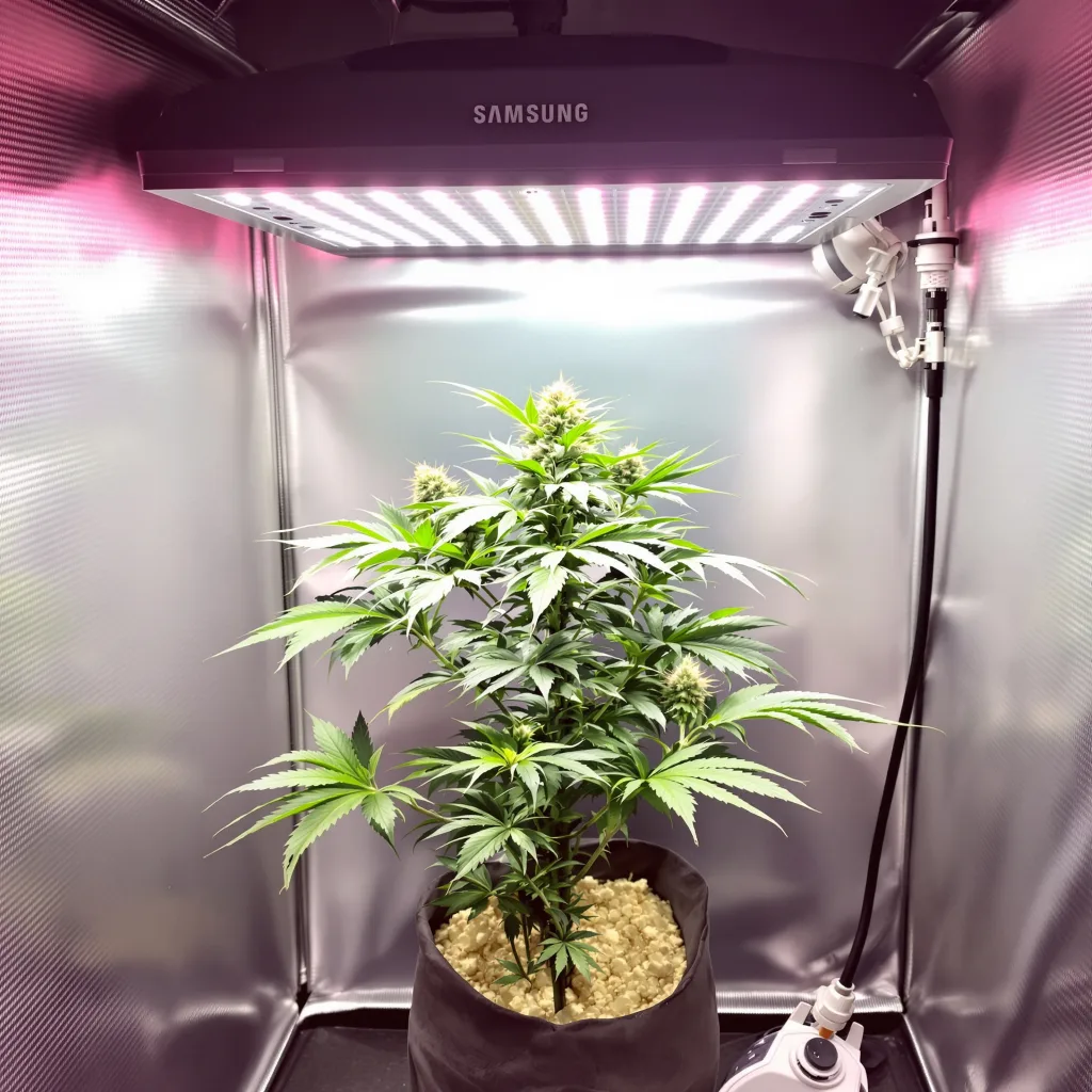 White Fire 43 cannabis plant in flowering stage — Medium (150-245 cm) feminised