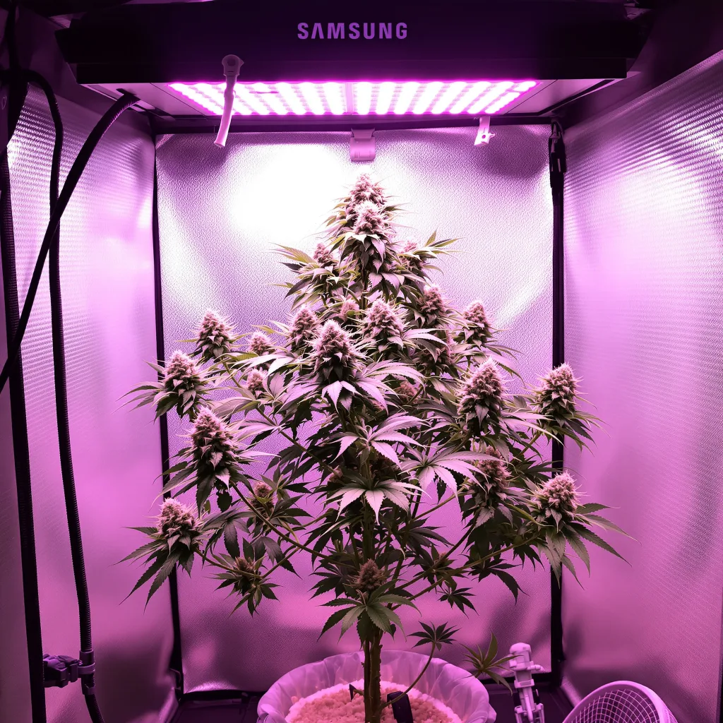 White Lightning cannabis plant in flowering stage — Short autoflower