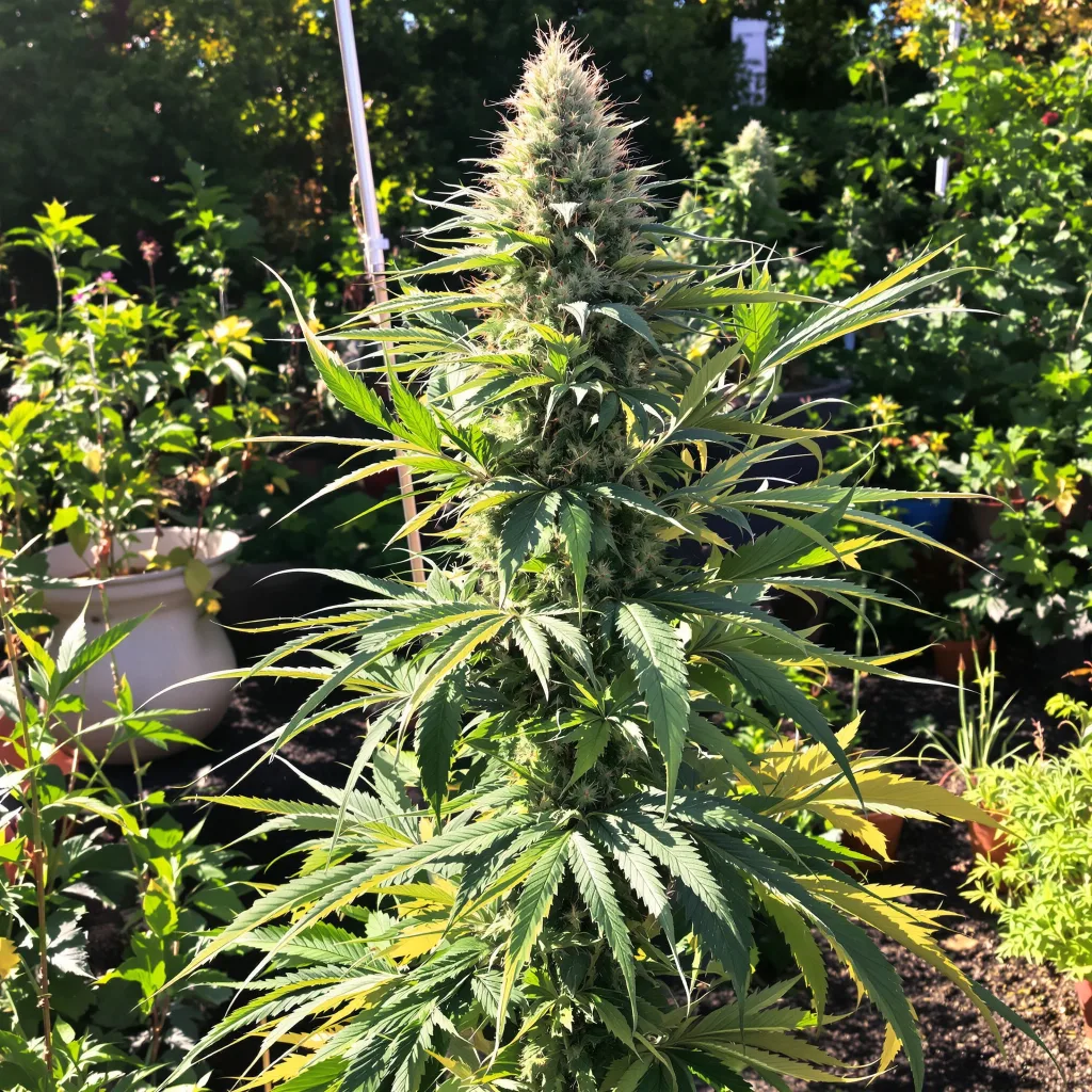 White Lightning 56% indica / 44% sativa flower with visible trichomes