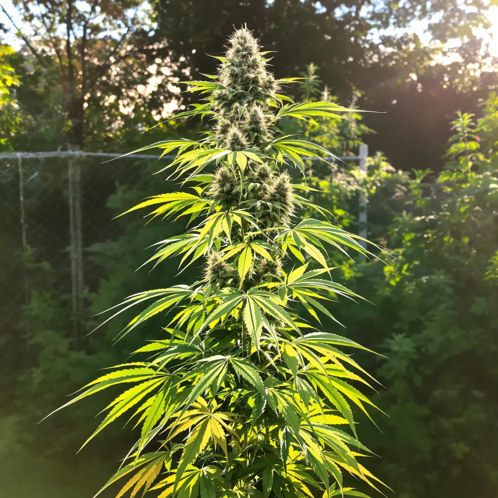 White Nightmare 22% indica / 78% sativa flower with visible trichomes