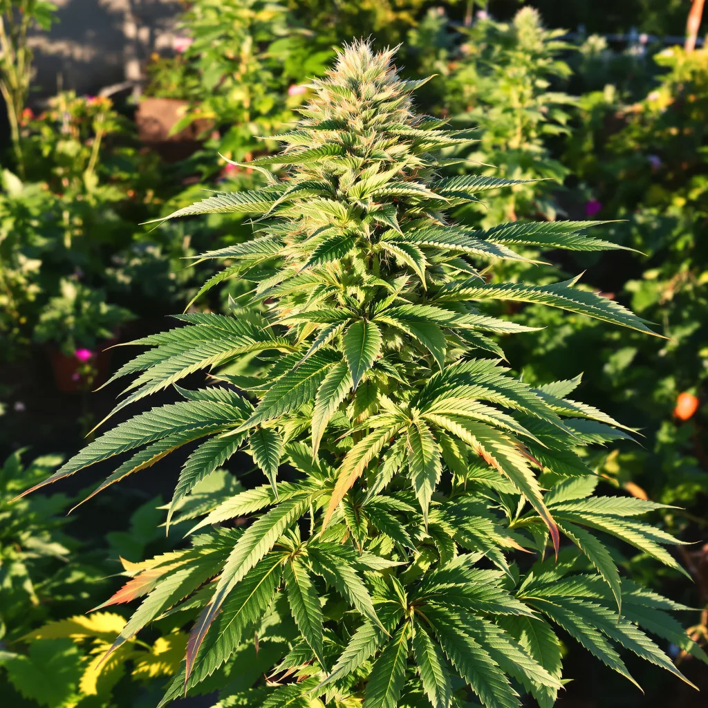 White Rhino 67% indica / 33% sativa flower with visible trichomes