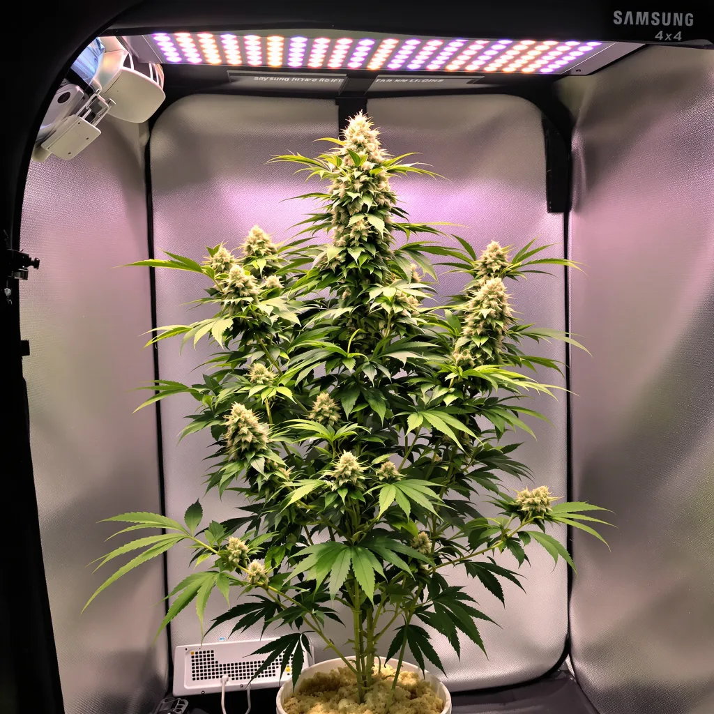 White Russian cannabis plant in flowering stage — Medium feminised