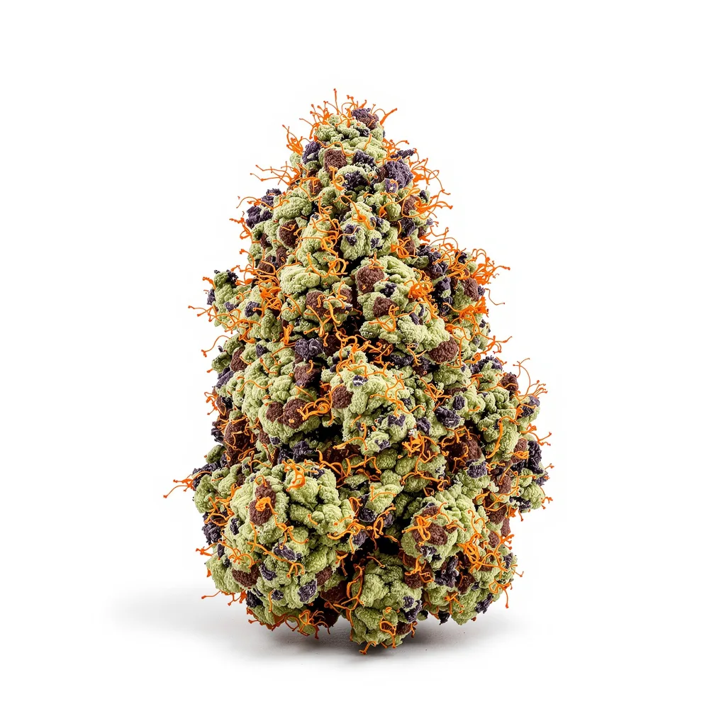 White Truffle 80% indica / 20% sativa flower with visible trichomes