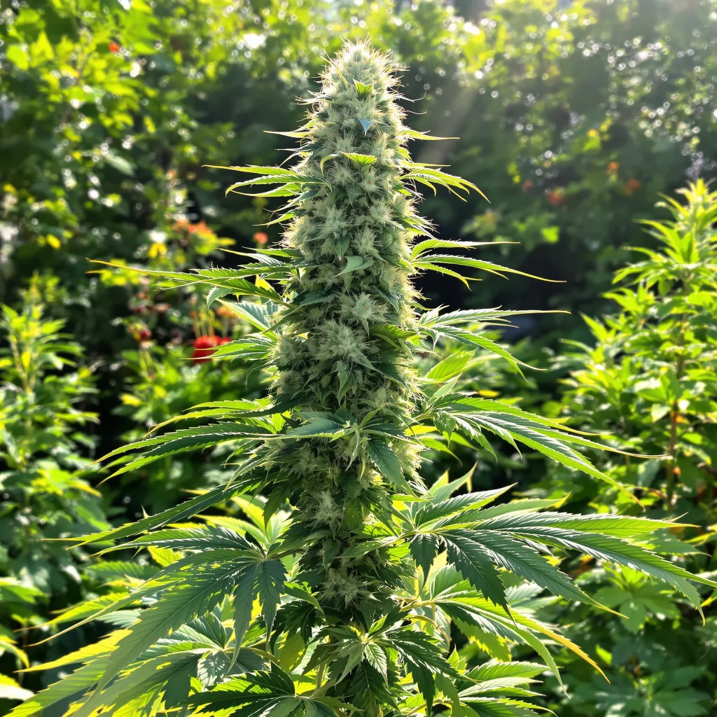 White Widow 56% indica / 44% sativa flower with visible trichomes