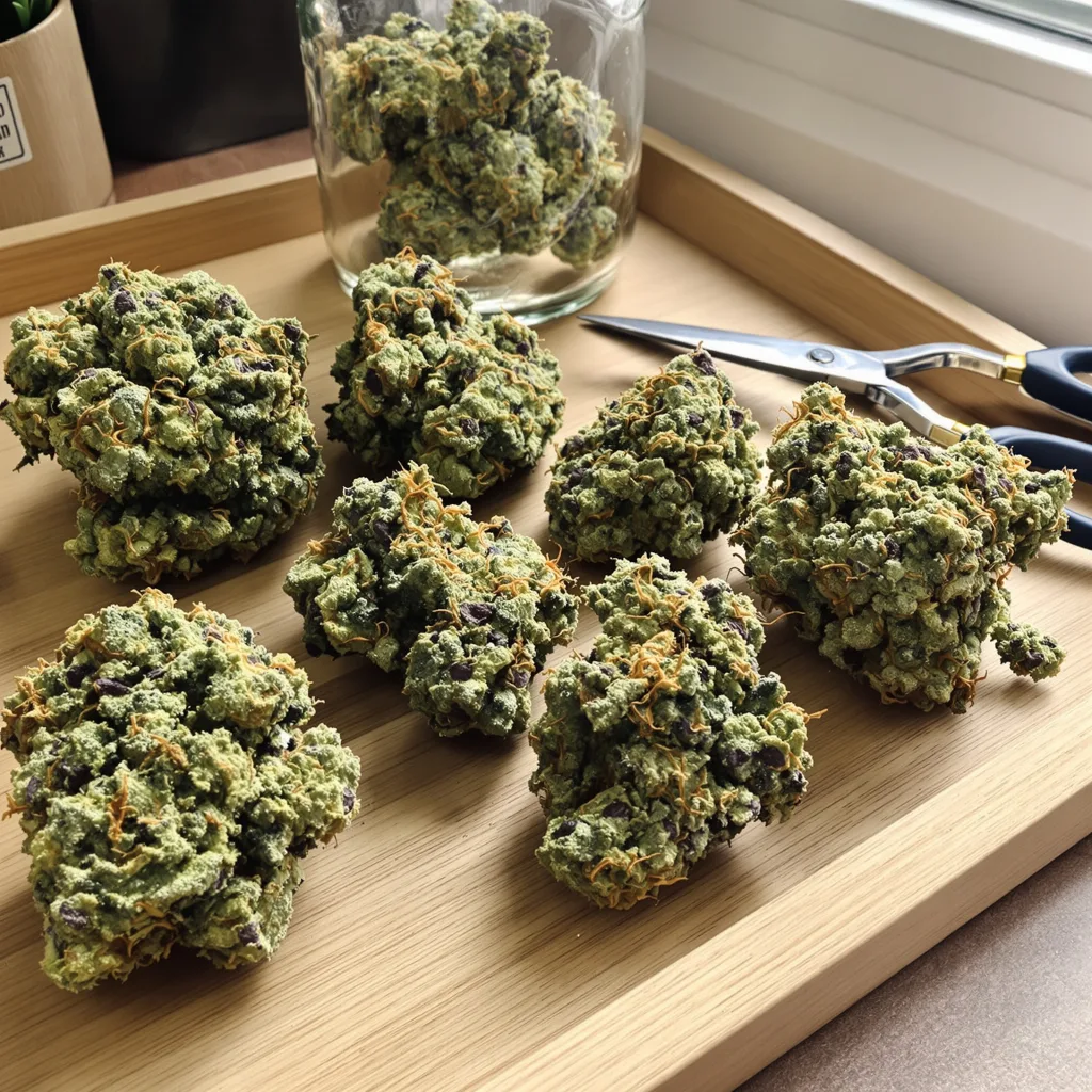 Willys Wonder 72% indica / 28% sativa flower with visible trichomes