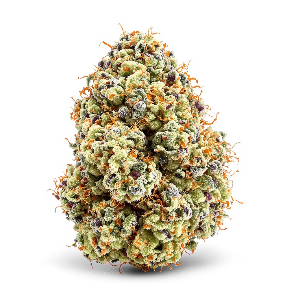 Wilson 64% indica / 36% sativa flower with visible trichomes