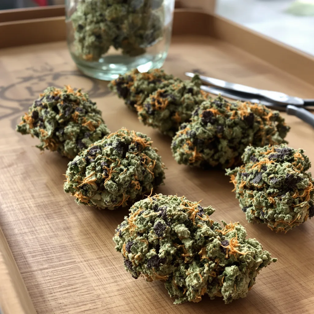 Wonder Woman 51% indica / 49% sativa flower with visible trichomes