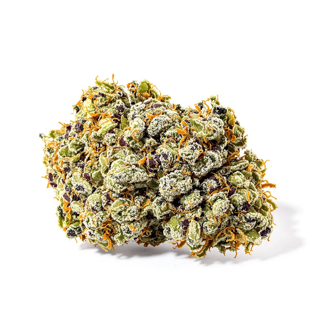 Wonder Woman 51% indica / 49% sativa flower with visible trichomes