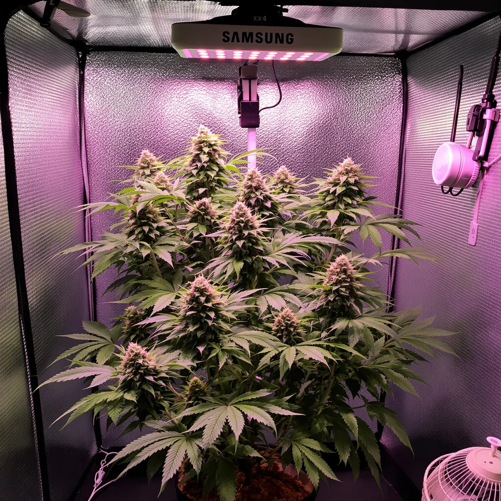 X-Wing cannabis plant in flowering stage — 90-120 cm. Medium feminised
